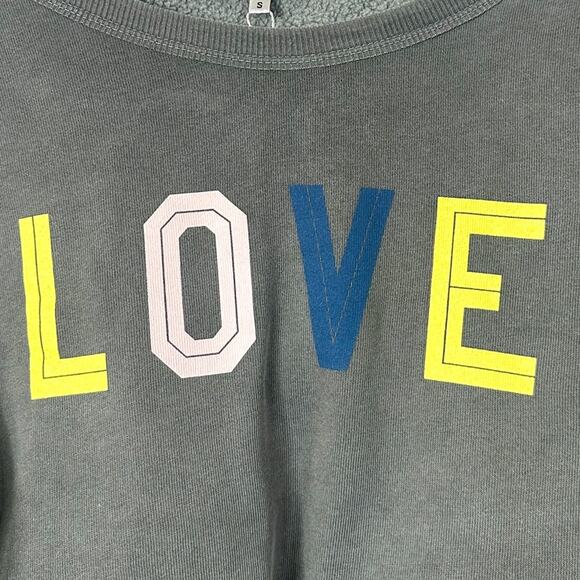 Wildfox Flora Love Oversized Cropped Sweatshirt, NEW flawed Small, MSRP $118 - Picture 6 of 13